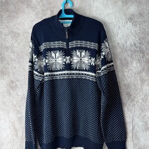 Men's Navy Half-Zip Aspen Knit Sweater XL
